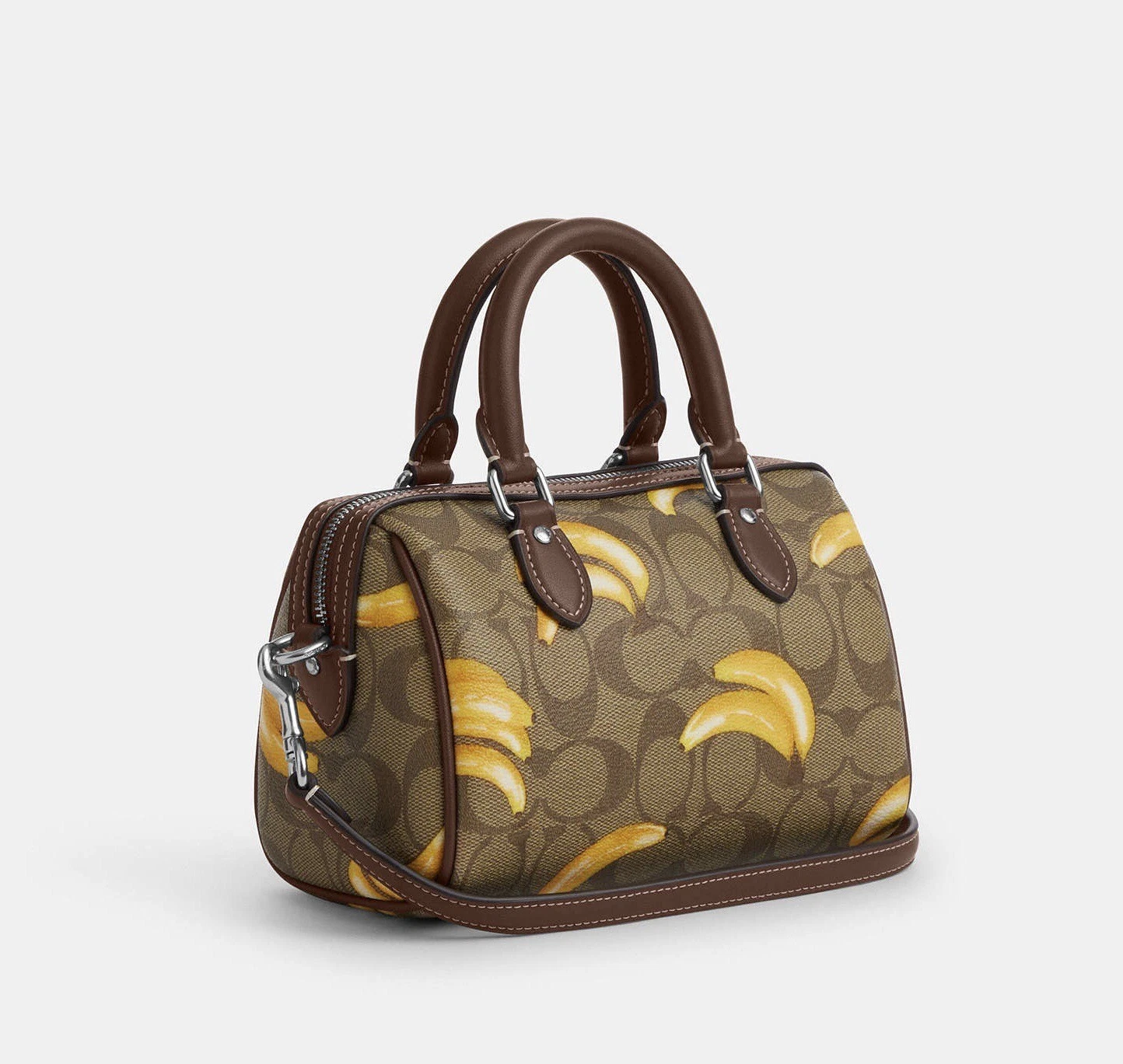 Tracolla Coach Mini Rowan nuova con etichette firmata con stampa a banana CR246