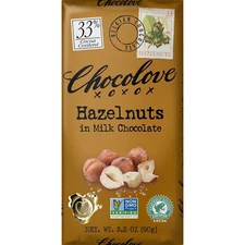 Chocolove 33% Milk Chocolate Bar with Hazelnuts
