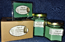  NEW  Hand Poured Sage  Sweetgrass Soy Candles, Tarts  4-Pack Votives