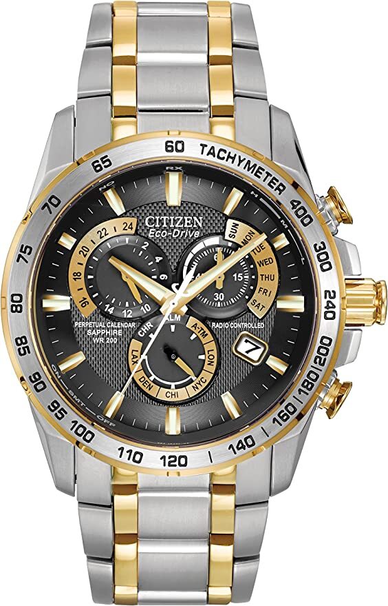 Citizen Eco-Drive Perpetual Chrono A.T AT4004-52E Watch Two Tone (SEE DESC)