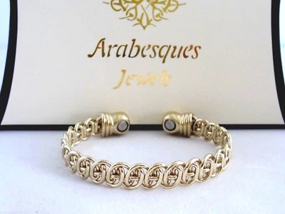 TOP QUALITÄT DAMEN GOLD SPITZE MAGNET KUPFER ARMREIF/ARMBAND SCHMERZLINDERUNG AJMB