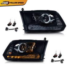 Fit For 09-18 Ram 1500 2500 3500 Smoke Led Drl Projector Headlights W Harness
