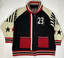 Jaded London Knit Collegiate Chunky 23 Zip Jacket Women Medium Large Oversized