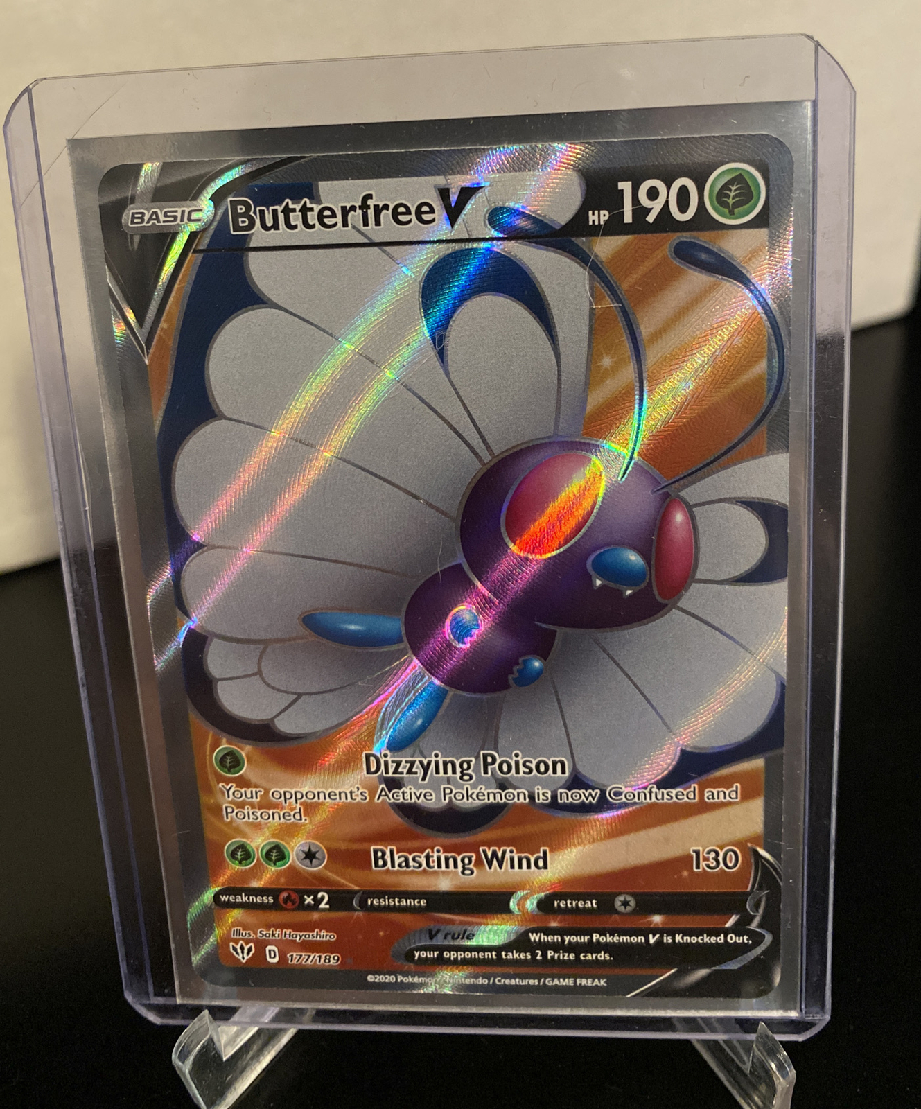 Butterfree V 177/189 - Darkness Ablaze - Full Art Pokemon Card - NM/Mint