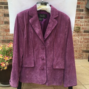 purple suede coat