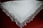 Vtg Wedding Handkerchief Linen 2" Handmade Crochet Lace Trim White Unused #21