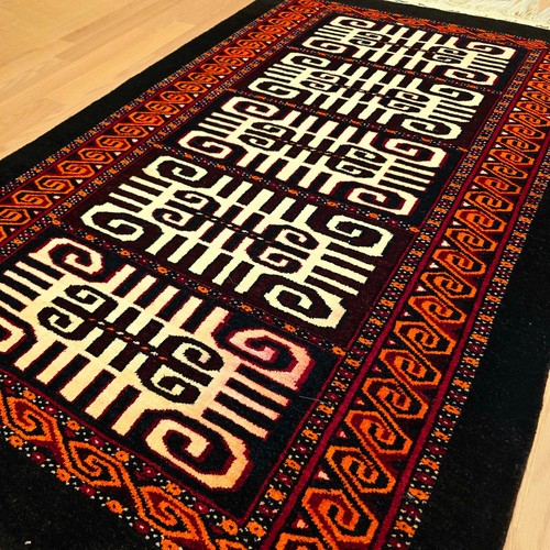 Alfombra de lana antigua rara de 3x4,6 pies, diseño vintage único, alfombra coleccionable 90x140 cm - Imagen 4 de 9