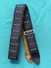 Vtg ACE Original Logo Blue Monterey Woven Guitar Strap Made in USA