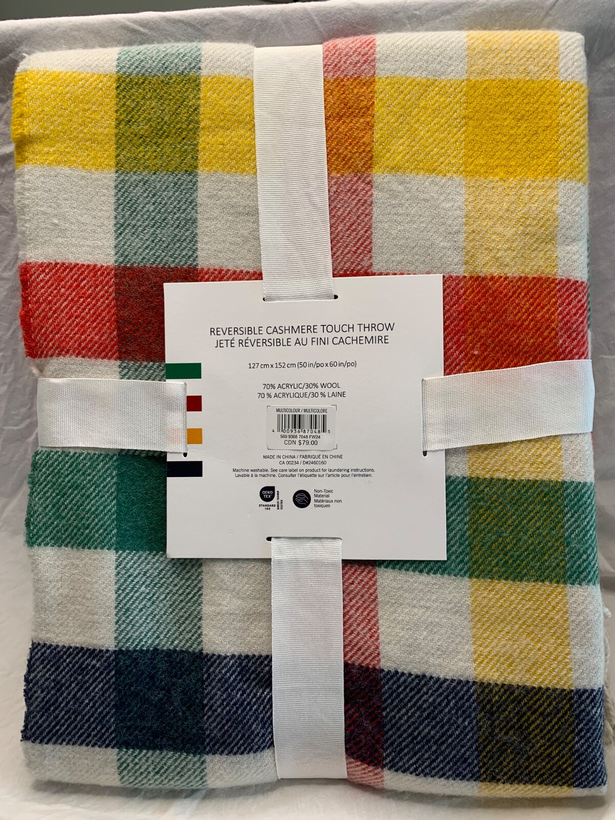 Hudson's Bay Company HBC Stripes Reversible Cashmere Touch Throw