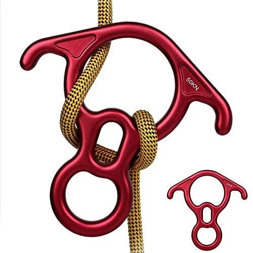 AOKWIT 50KN Rescue Figure 8 Descender Large Bent-Ear Belaying and Rappelling ...