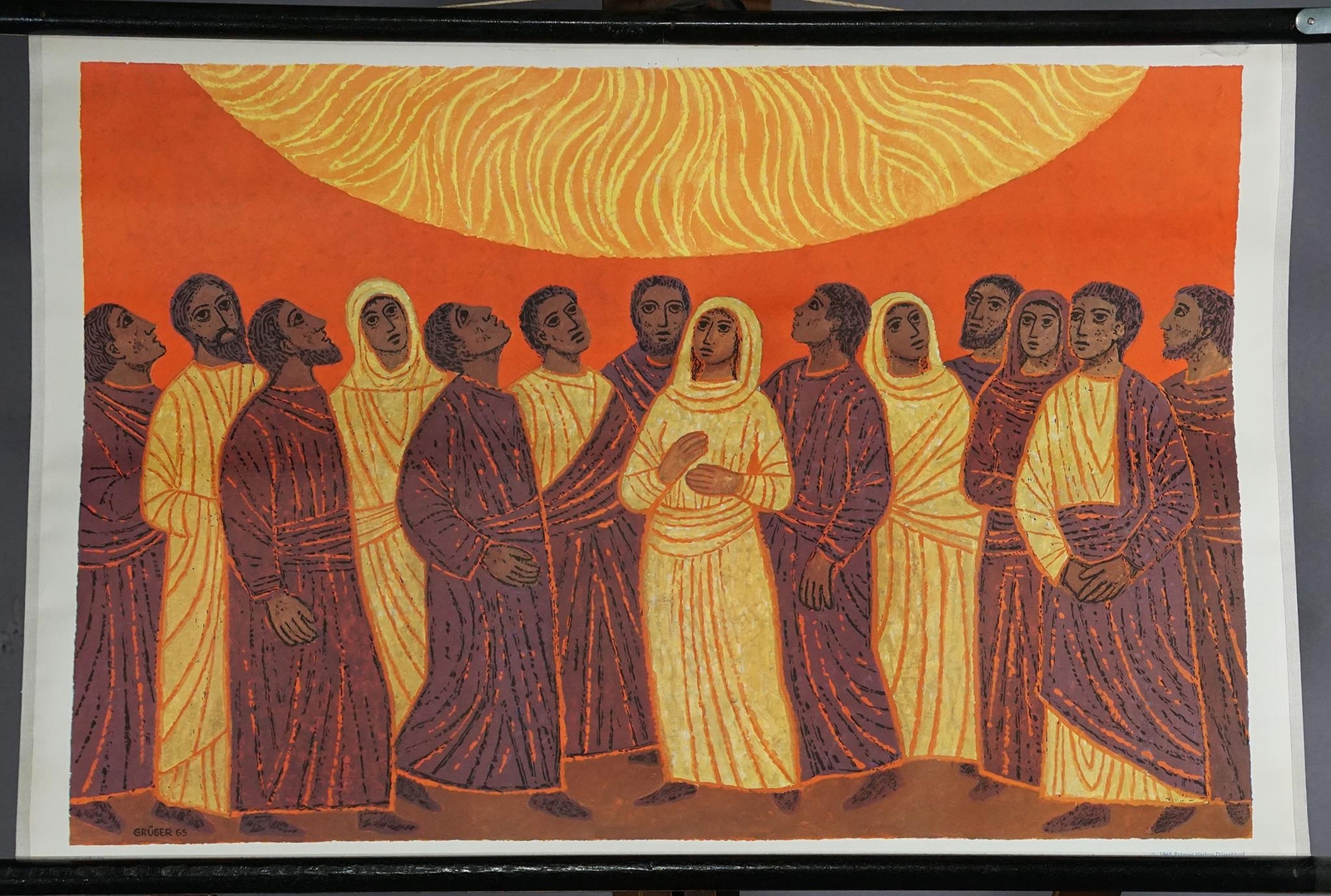 Wandkarte Rollbild Religion Neues Testament Pfingsten Jesu Juenger Heiliger Geis