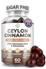 Sugar-Free Ceylon Cinnamon Gummies 2,000mg/Serving Joint Pain Support 60 Chews