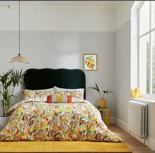 Image of Helena Springfield Buddings Bright Penny Super King Duvet Cover Set Mango