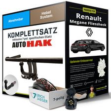 Für RENAULT Megane Fliessheck IV B9A Anhängerkupplung abnehmbar +eSatz 7pol 16-