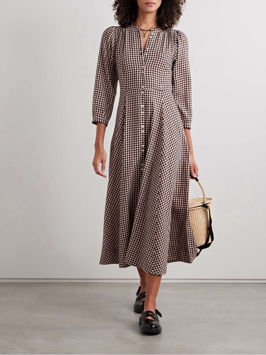 Den Women's Marielle Gingham Maxi Dress - Delphine Plaid - Size Xs Den Women's Marielle Gingham Maxi Dress - Delphine Plaid - Size Xs