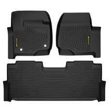 PIT66 TPE Floor Mats Compatible with Ford F250 F350 Super Duty CrewCab Models
