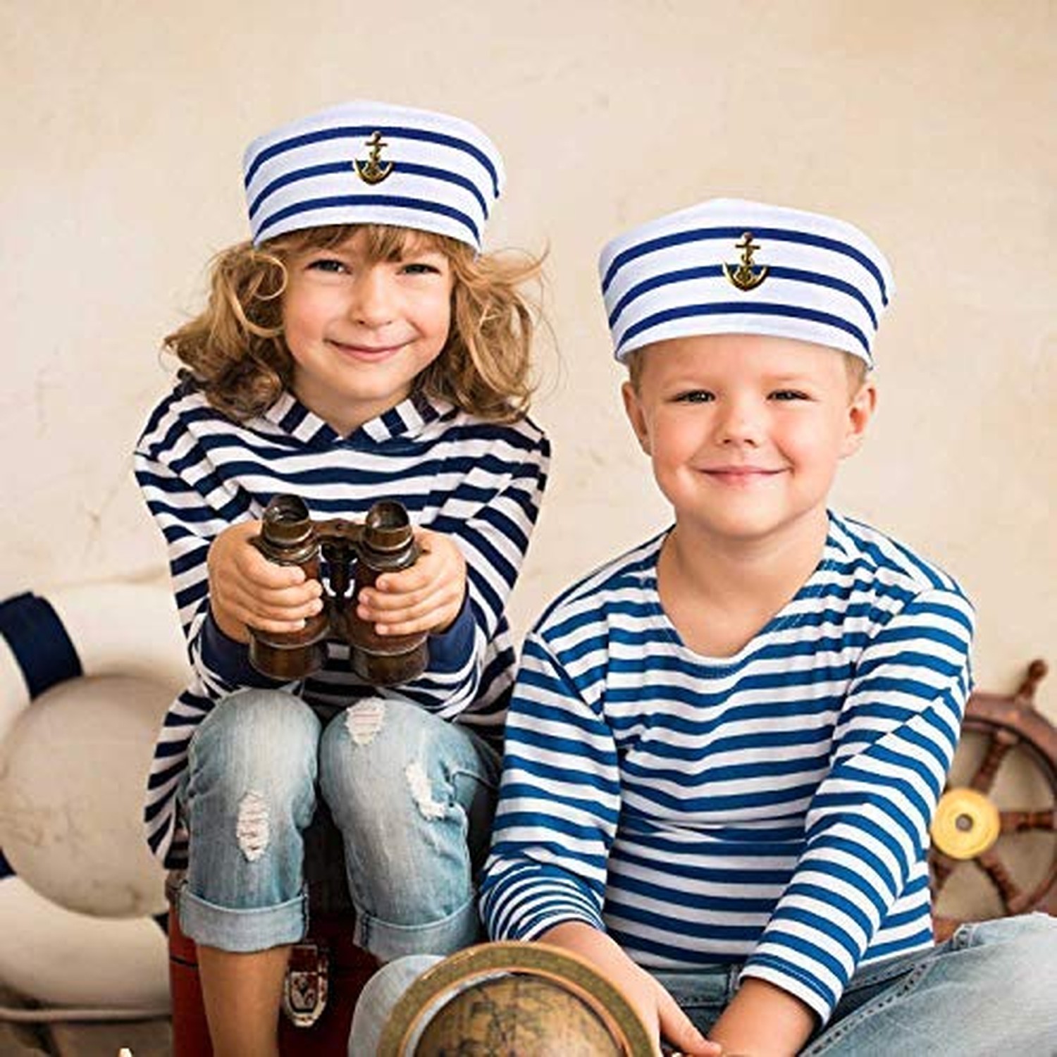 Syhood Sailor Hat White Sailor Captain Cap for Men Women Kids Adult Halloween...