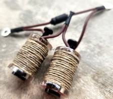 1.25" 8-32 Tattoo Machine 8 Wrap Coils Clear Washers Twine covers Brown Forward