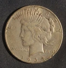 1934-D CULL PEACE SILVER DOLLAR 90% SILVER LOT 171006