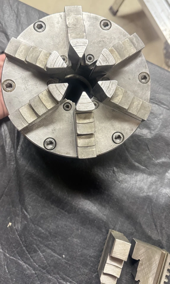 Buck 6-Jaw 7 1/2 Steel Adjust-Tru Chuck with Handle and Extra Jaws    4761 - Image 4 of 4