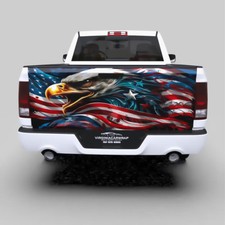 Bald Eagle American Flag Tailgate Wrap: Patriotic Truck Decal