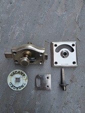 vintage vacant engaged Toilet lock Brass Salvaged Reclaimed Antique