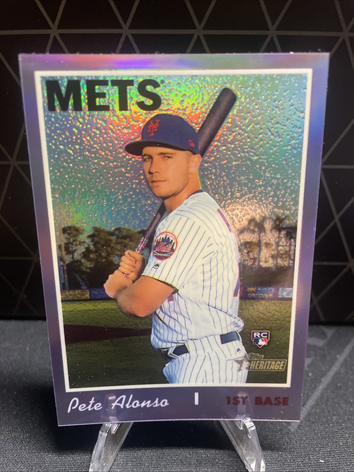 2019 Topps Heritage High Number - Pete Alonso #THC-519 Purple Refractor (RC)