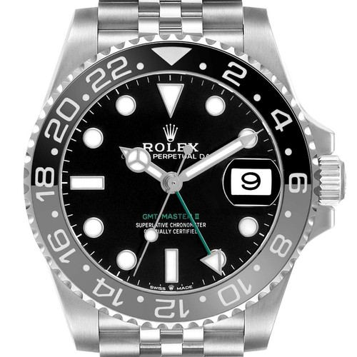 Rolex GMT Master II Black Gray Bruce Wayne Bezel Steel Watch 126710 Box Card