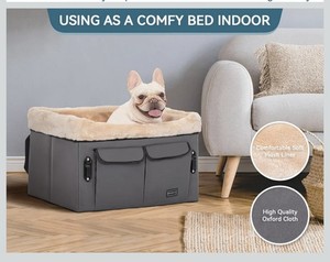 Petsfit Dog Booster Seat for Medium Dog or 2 Small Dogs with Patetnt Buckles BLK