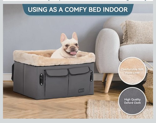 Petsfit Dog Booster Seat for Medium Dog or 2 Small Dogs with Patetnt Buckles BLK