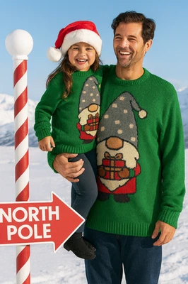 LLAMZ DESIGNS Knitting Pattern Gonk Christmas Sweater Family Festive Gnome Jumper DK 4 - Adult