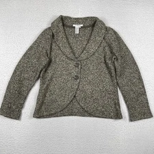 Cabi Sweater Womens XL Tan Gray Shawl Blazer Casual Workwear Office Travel