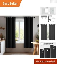 Sustainable Blackout Curtains - 42W x 45L Inch Grommet Panels for Enhanced Sleep