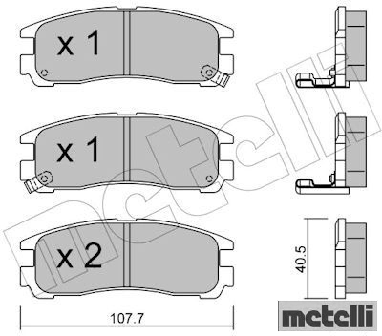 metelli 22-0398-0 Bremsbelagsatz für Scheibenbremse Bremsbelagsatz
