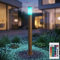 AußEnleuchte Stehlampe Wegeleuchte Rgb Led Fernbedienung Dimmbar Holzoptik Opal