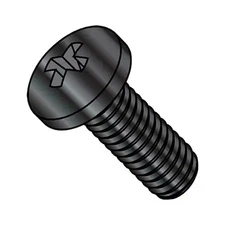 #4-40 x 11/16 in Phillips Pan Machine Screw, Black Oxide Steel, 10000 PK,