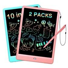 LCD Writing Tablet for Kids, 10 Inch Colorful Doodle Board Drawing Pad 2 Pack...