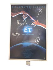 E.T. The Extra Terrestrial Cast Autographed 27x41 Movie Poster Exact Proof ACOA