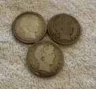LOT X 3 1894 P O and S US Barber 50c Pieces Scarce Dates Silver Scrap $91 @85/oz