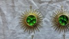 Lot of 6 1968 Panaura Green Gold Starburst Plastic and Foil Christmas Ornaments — photo 2
