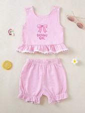 Ruffled Hem Tank & Shorts Set