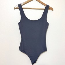NEW Express Body Contour Bodysuit Size Small NWT Gray Thong Clasp