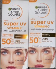 Image of 2x Garnier Ambre Solaire Super UV Vitamin C Anti-Dark Spots Fluid SPF 50