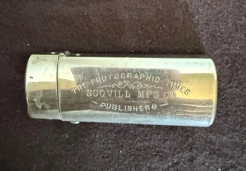 RARE Scovill The Photographic Times Silver Plate VESTA CASE Waterbury, CT 1885