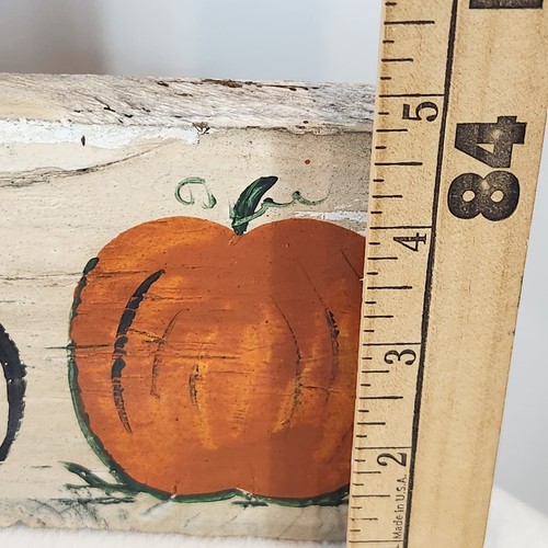 Rustic Chippy Hand Painted PUMPKINS Wooden Hanging Sign 17.5"x5" FALL AUTUMN NEW - Picture 11 of 11