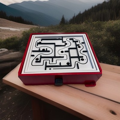 Brio Labyrinth Game Tilt Maze Red Wooden #34020 2006 - No Steel Balls - 2-Board