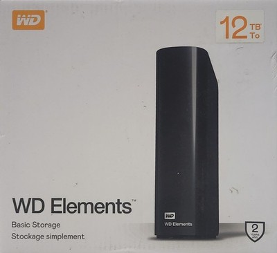 Western Digital Elements 12TB,External,3.5 inch (WDBWLG0120HBKNESN) Hard Drive