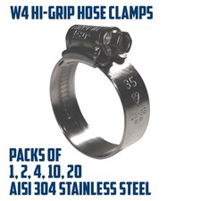 Image of JCS Worm Drive Hose Clamp Hi-Grip Stainless Steel Clips Silicone Pipe Fastening