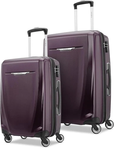Samsonite Winfield 3 DLX Hardside Expandable Luggage with Spinners 2PC Set Plum