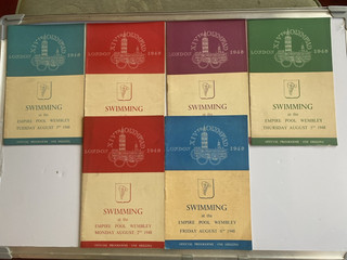 6x London 1948 Olympic Games Swimming Programmes Empire Pool Wembley Original